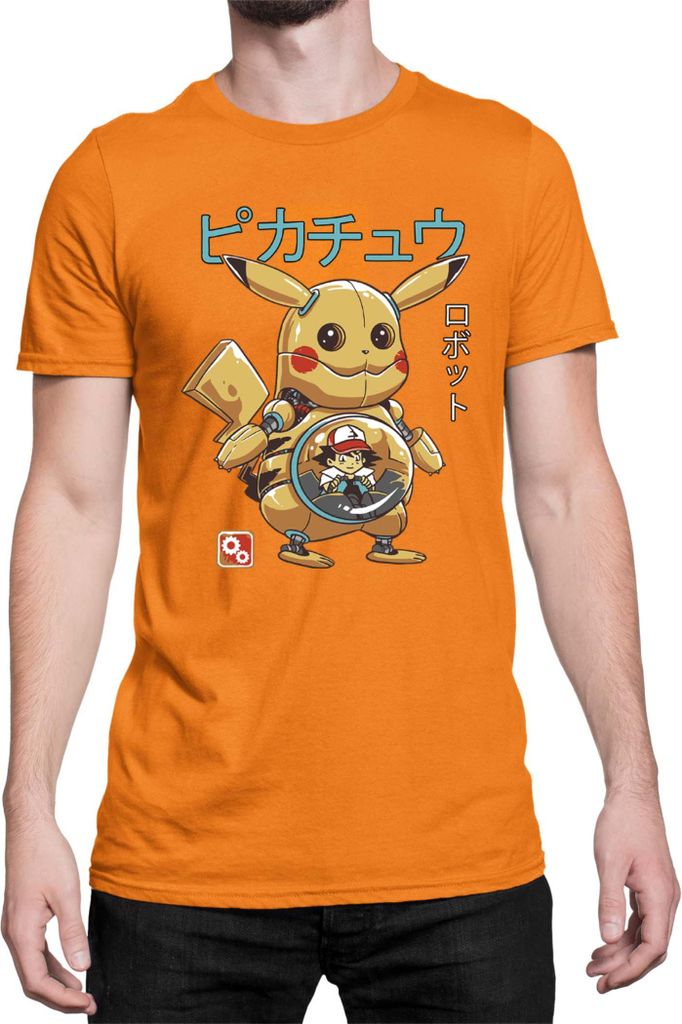 Herren T-Shirt Japan Manga Anime Comics Pokemon 042, Man S / Orange
