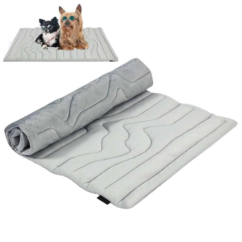 Hundematte für Hunde Selbst Kühlende,59*40in, für Zuhause Unterwegs oder im Auto,Kühlmatte Hund,grau