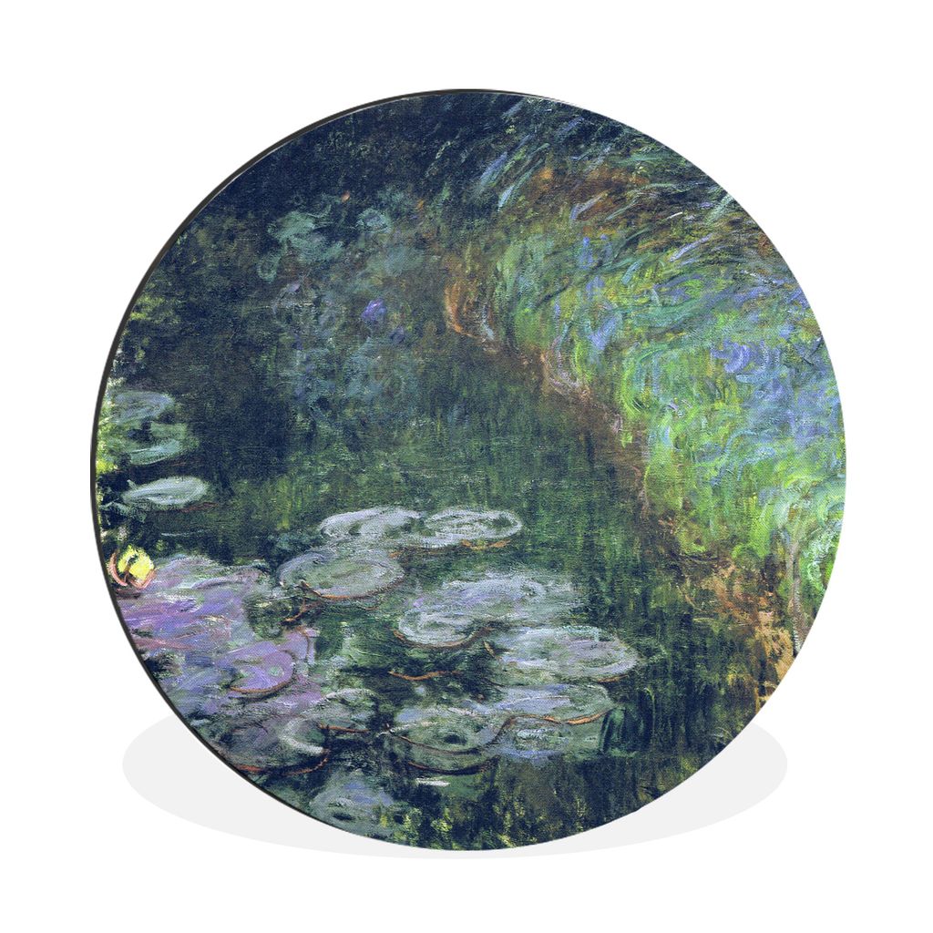 MuchoWow Aluminium Wandkreis Seerosen - Claude Monet Ø 60 cm Wanddeko Modern Wohnzimmer - Wand Kreis - Wandbild - Schlafzimmer - Aluminium Bild ...