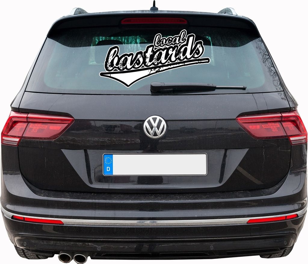 Local Bastards – Classic, Heckscheibenaufkleber weiß 55x30