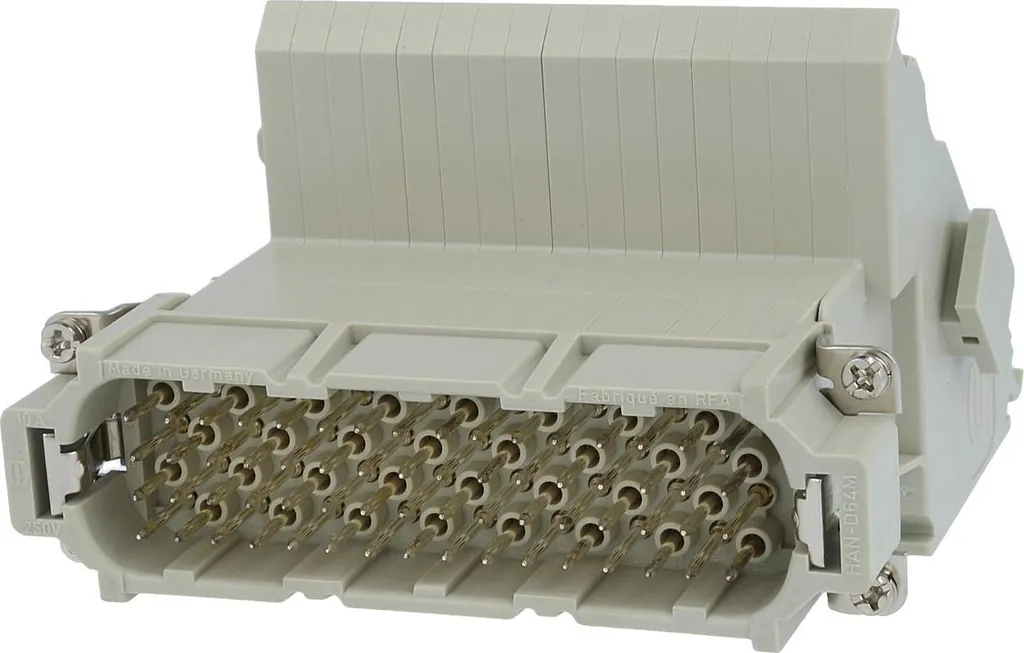 Insert Han 64D 10A 250V Mâle Gauche 64 Pôles pour Milieu Industriel