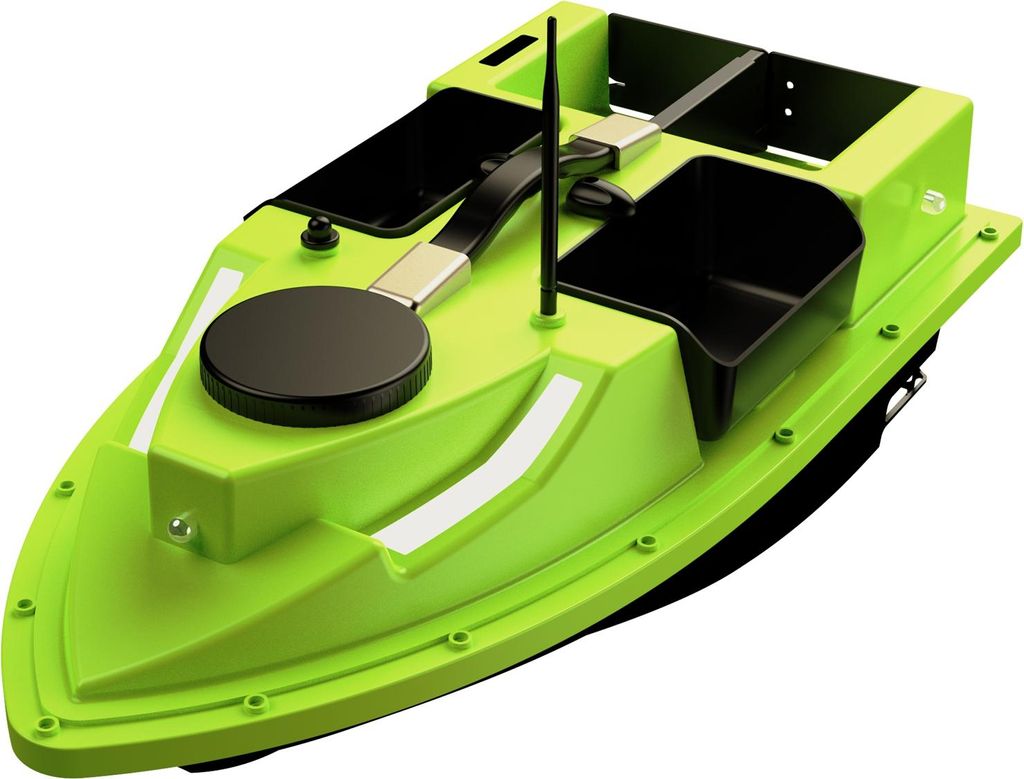 2 kg Ladekapazität, 500 m Fernsteuerung, Köderboot, 99 GPS-Pilotpunkte, 4 Köderbehälter, GPS-Fischköderboot, 12000 mAh