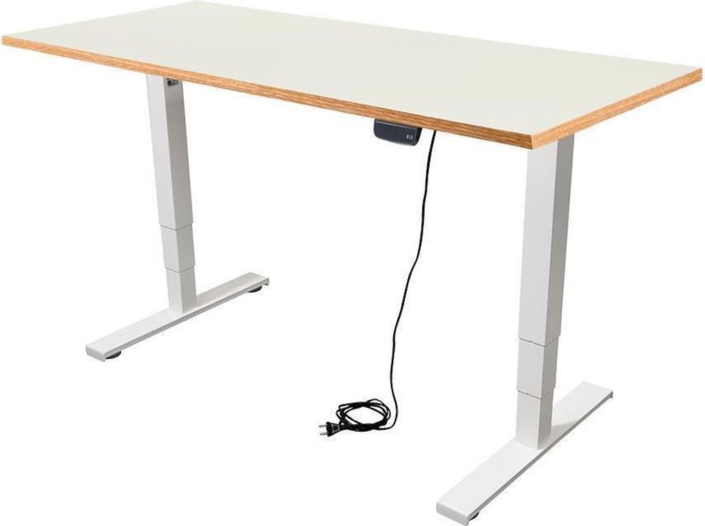 Schreibtisch Imstande, business-w + Tischplatte Sperrholz Platinweiß 140x80cm