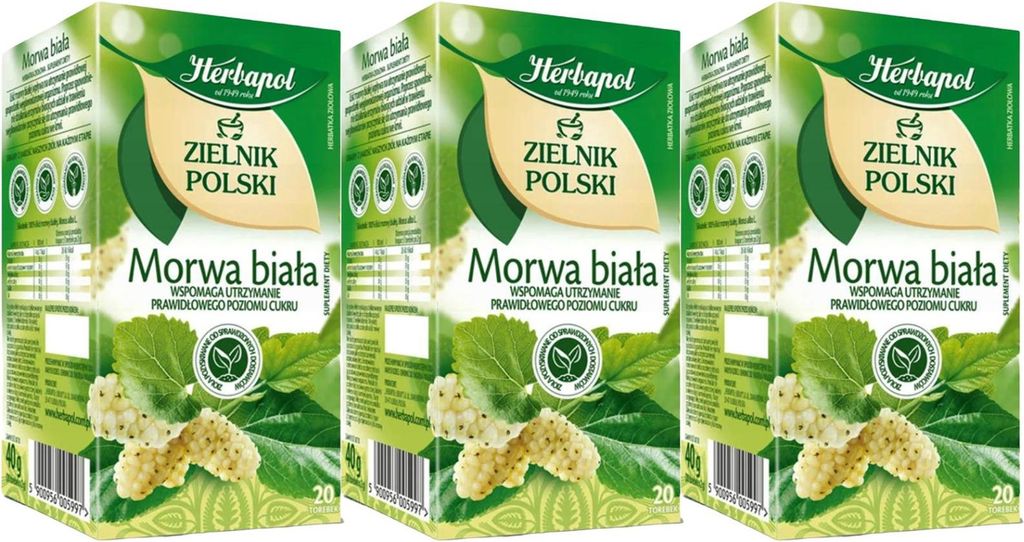 Herbapol Maulbeerblätter Tee 60 Teebeutel - Weiße Maulbeere Kräutertee im Beutel