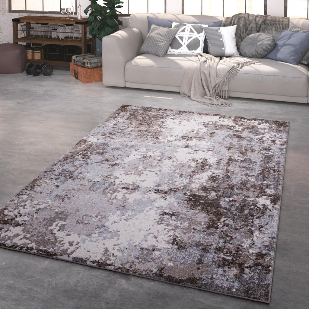 TT Home Wohnzimmer Teppich Kurzflor Modern Abstraktes Produktbild 