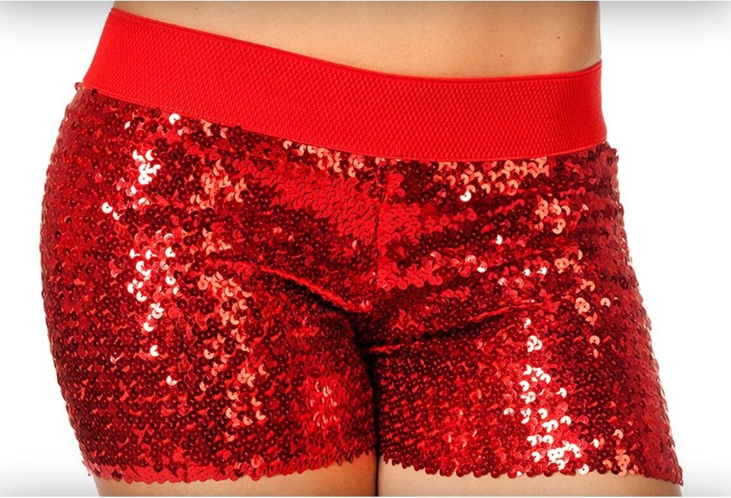 Pailletten Hotpants rot Größe: 36-38