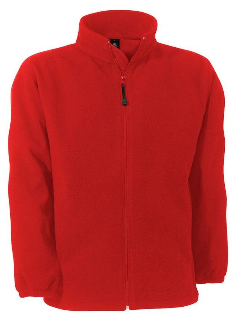 B&C - Fleecejacke winddicht für Herren FK2987 (XS) (Rot)