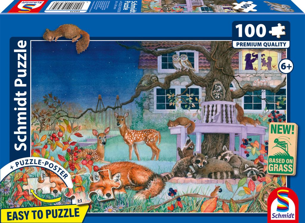 100 Teile Schmidt Spiele Kinder Puzzle Nächtlicher Tierbesuch 56575