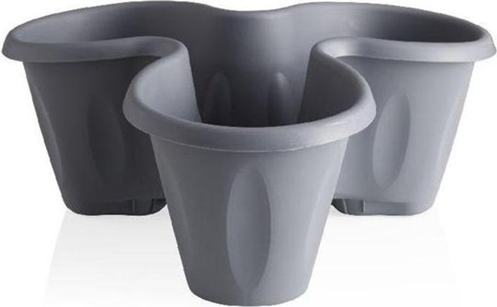 Vaso per fiori "Trifoglio" - Grigio - Diametro 40 cm x Immagine del prodotto 