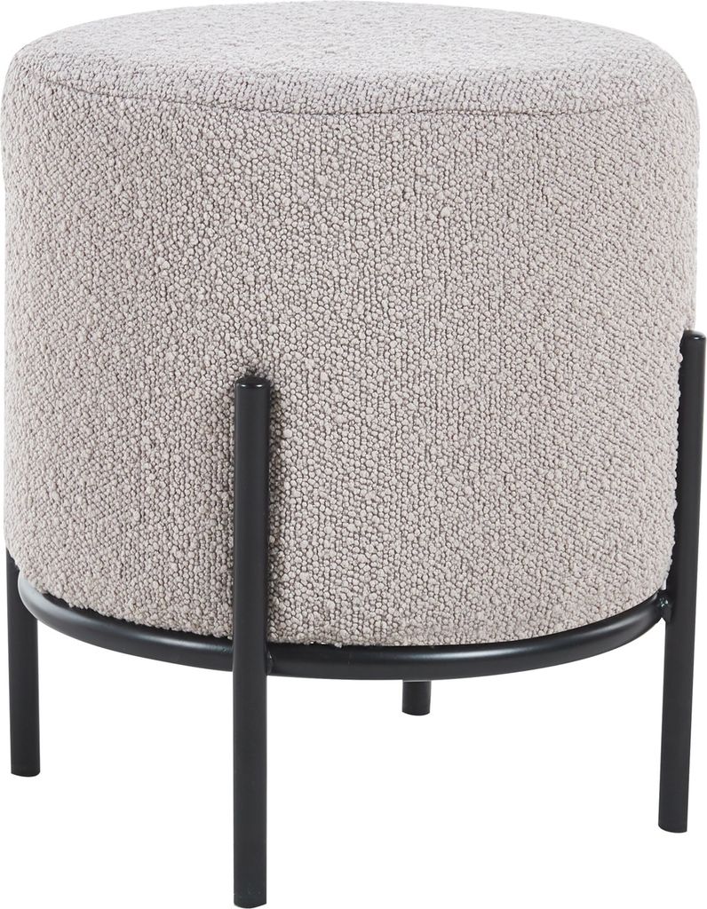 SalesFever Polsterhocker rund Ø35 cm | Bezug Bouclé Stoff | Produktbild 