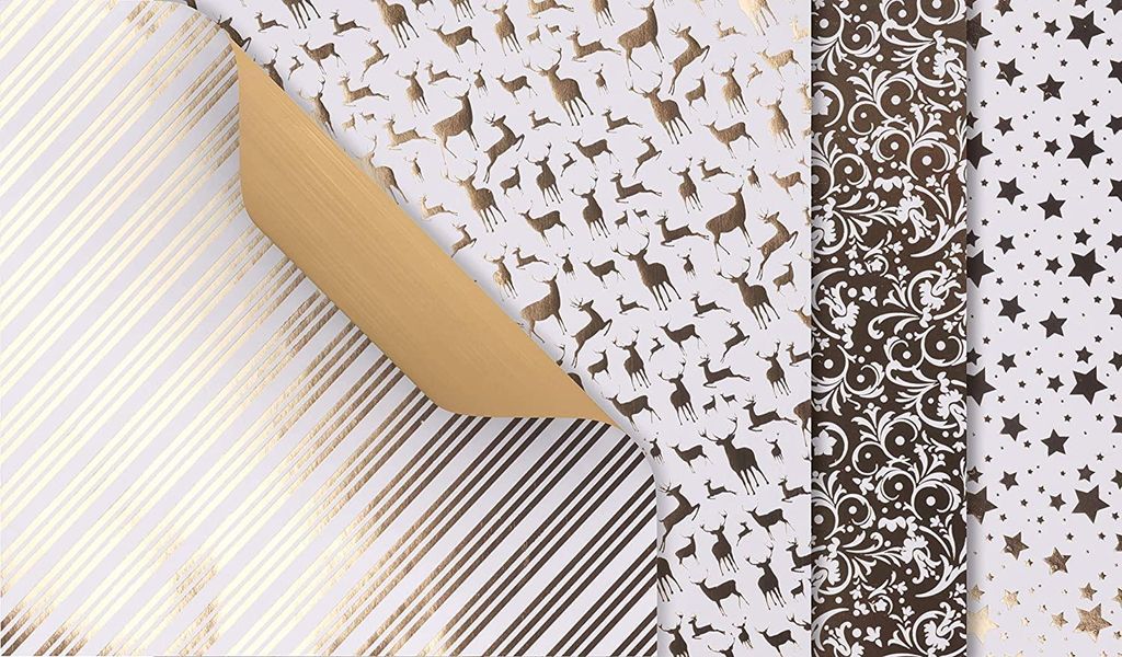 Gebrüder Bertels Faltpapier Golden X-Mas 15x15 cm 110 g/qm Origami Bastelpapier