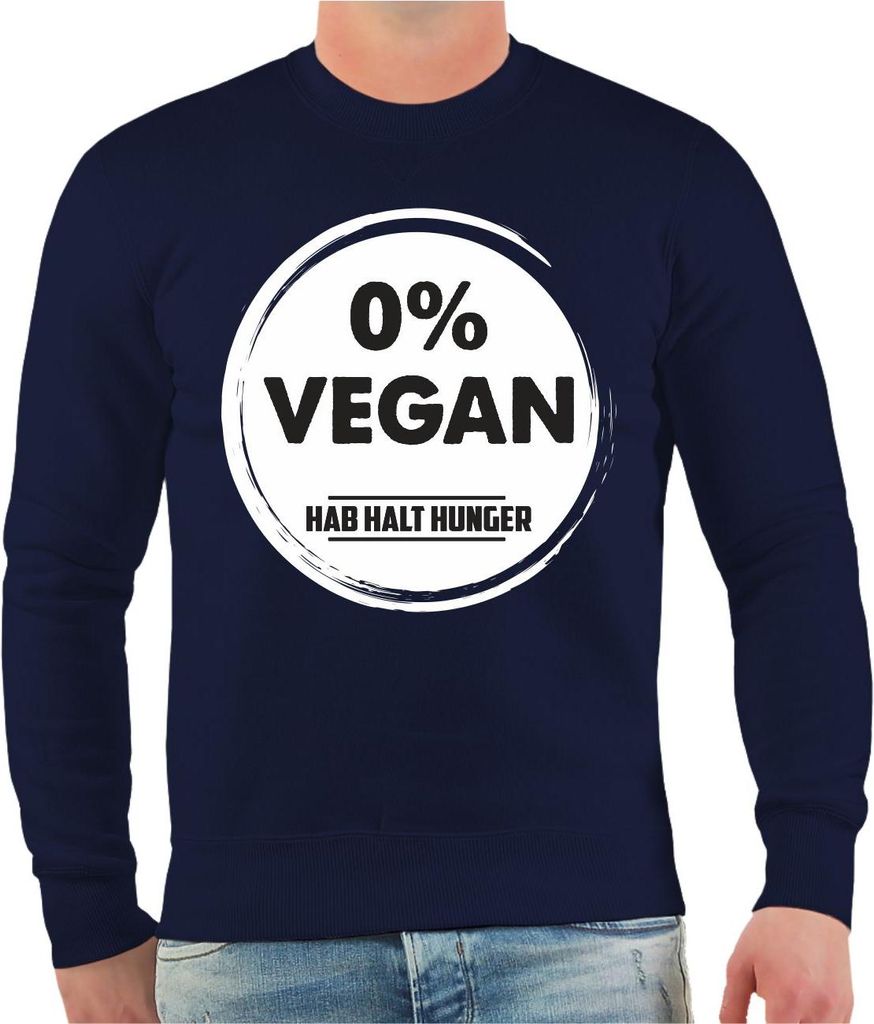 Herren Sweatshirt Null Prozent VEGAN Hab halt Hunger