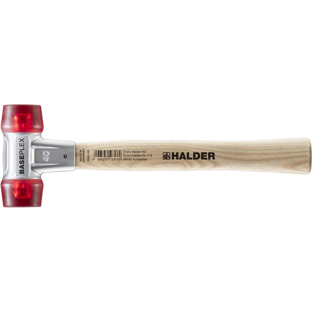 Halder Schonhammer Baseplex Länge 330mm Kopf-Durchmesser 40mm 650g rot - Celluloseacetat - 3906040