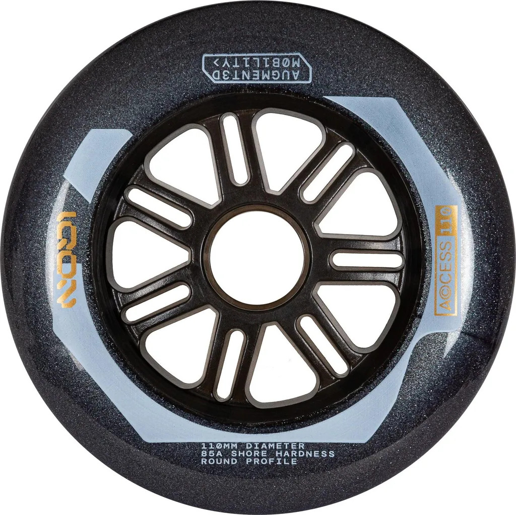Roues Iqon Access Gris Foncé 110mm 85A - Lot de 3 pour Roller Inline