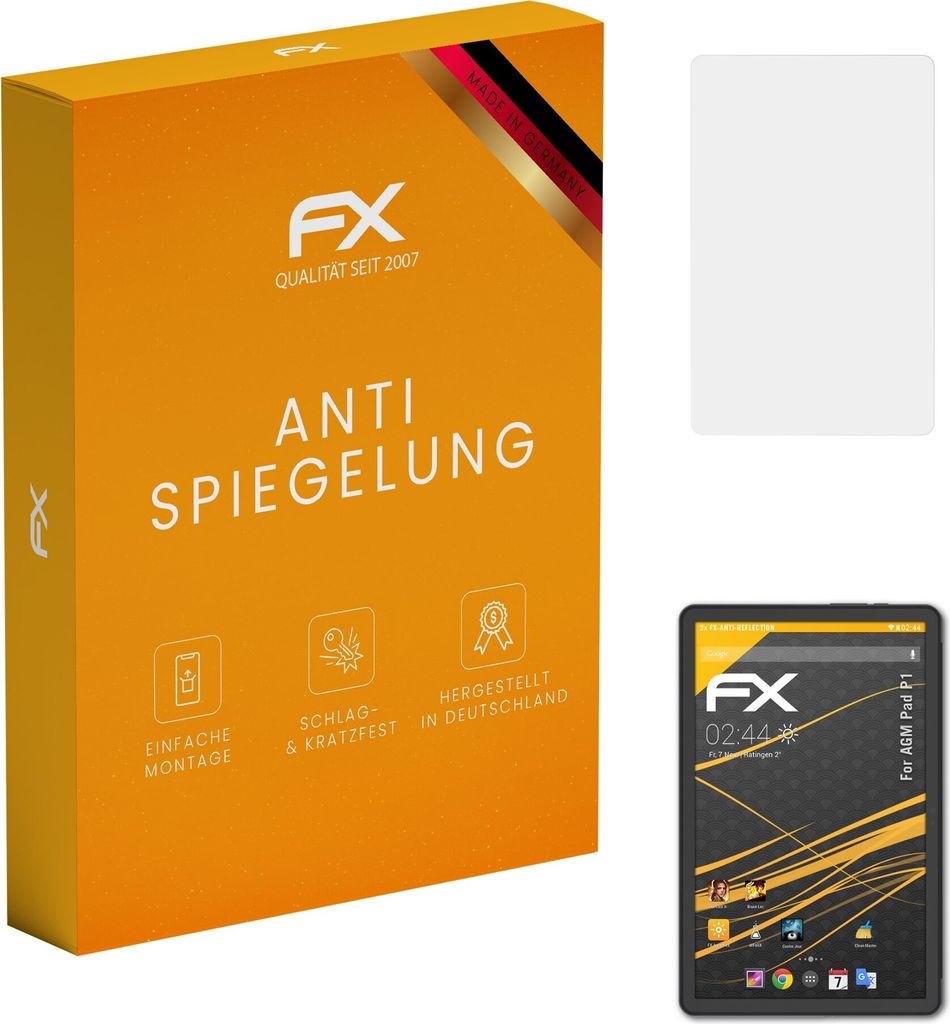atFoliX FX-Antireflex 2x Schutzfolie kompatibel mit AGM Pad P1 Displayfolie