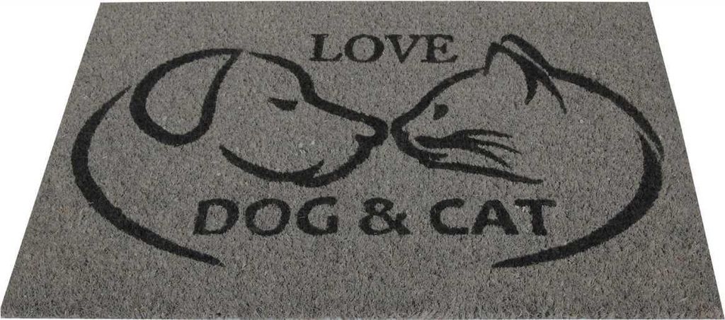 Bestlivings Fußmatte Kokos Schuhabtreter 40x60cm in Grau ( Hund & Katze )