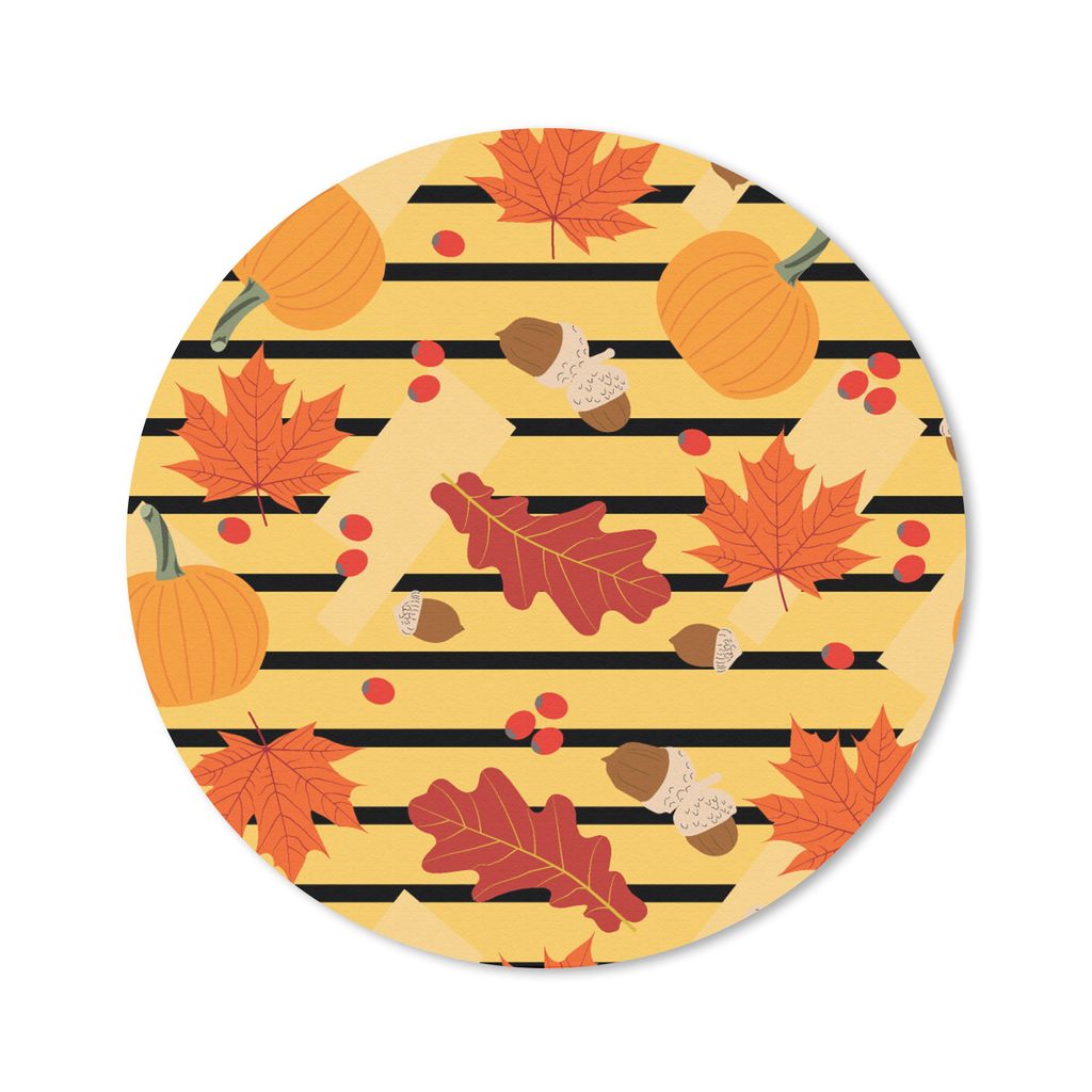 MuchoWow Mauspad Mousepad Kürbis - Beere - Laub - Herbst - Muster 50x50 cm - Mousepads - Maus Mat - Pad - Mausunterlage - Vinyl