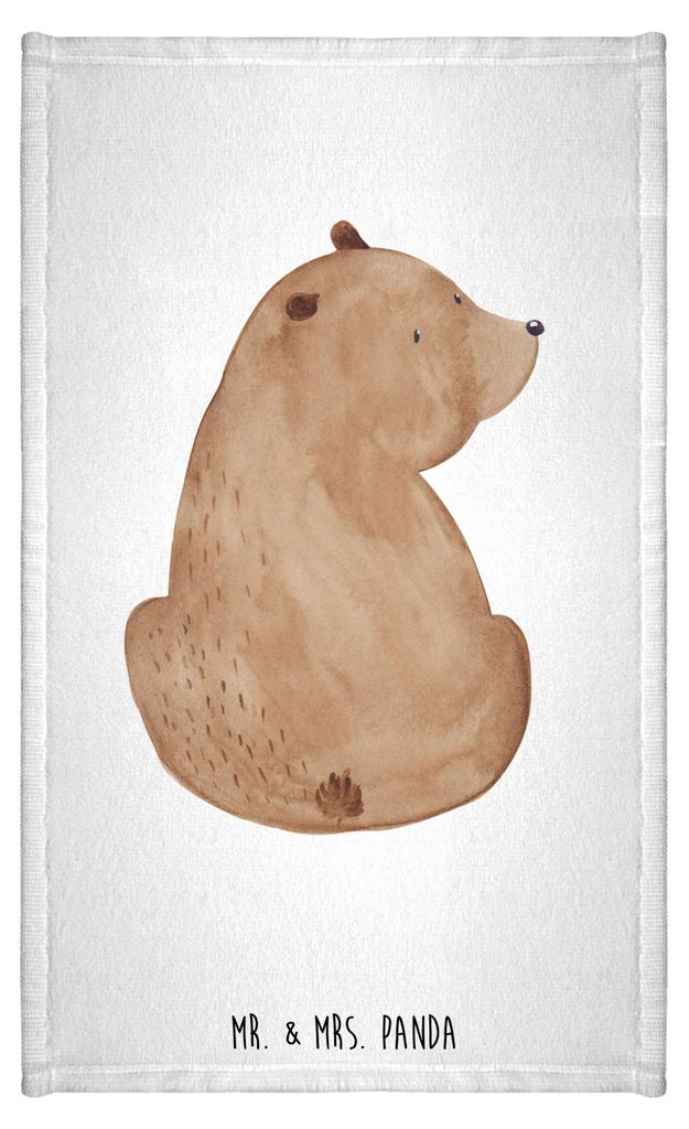 Mr. & Mrs. Panda Handtuch Bär Schulterblick - Weiß - Geschenk, Bärenliebe, Motivation, badezimmer, Bären, Weisheit, Selbstachtung, Frotteehandt...