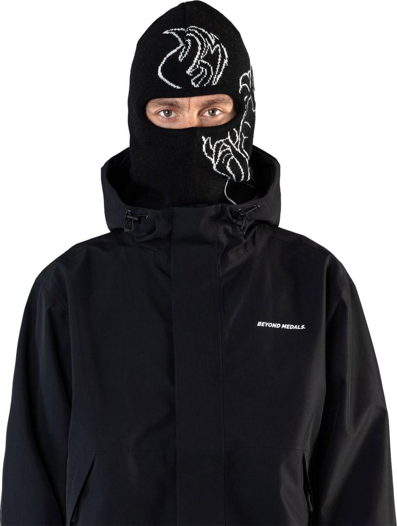 Beyond Medals Jacquard Knit Balaclava Black .