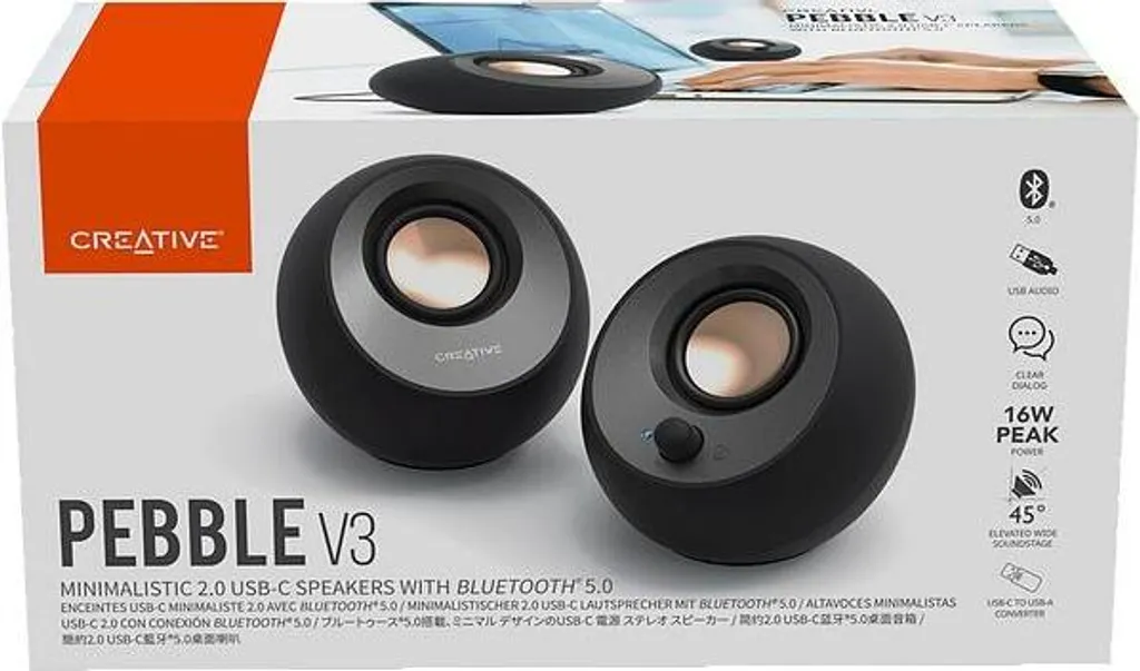 Casse per Computer Creative Pebble V3 Bluetooth 5.0 USB-C Nero 8W - 9