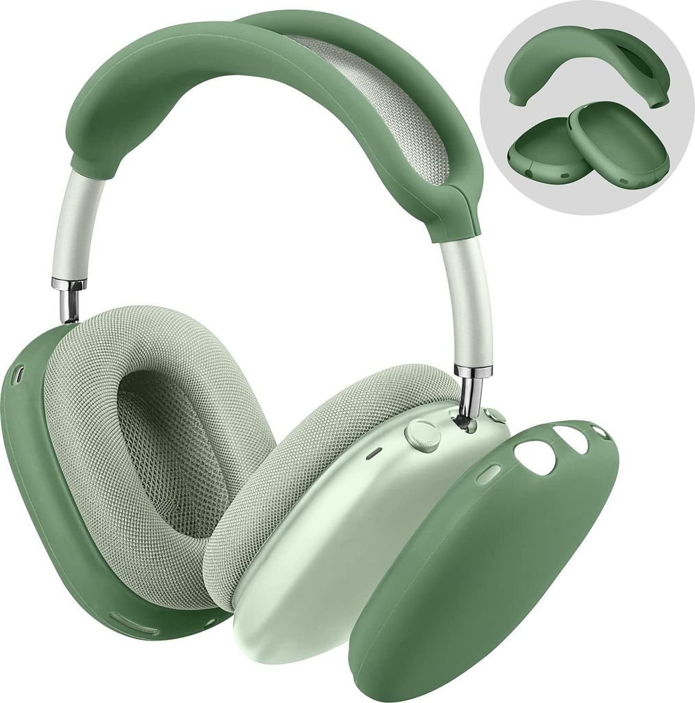 Fintie Silikonhülle Kompatibel mit Apple AirPods Max Kopfhörer, Kratzfeste AirPods Max Ohrmuschelabdeckung und Stirnbandabdeckung, AirPods Max Ko...