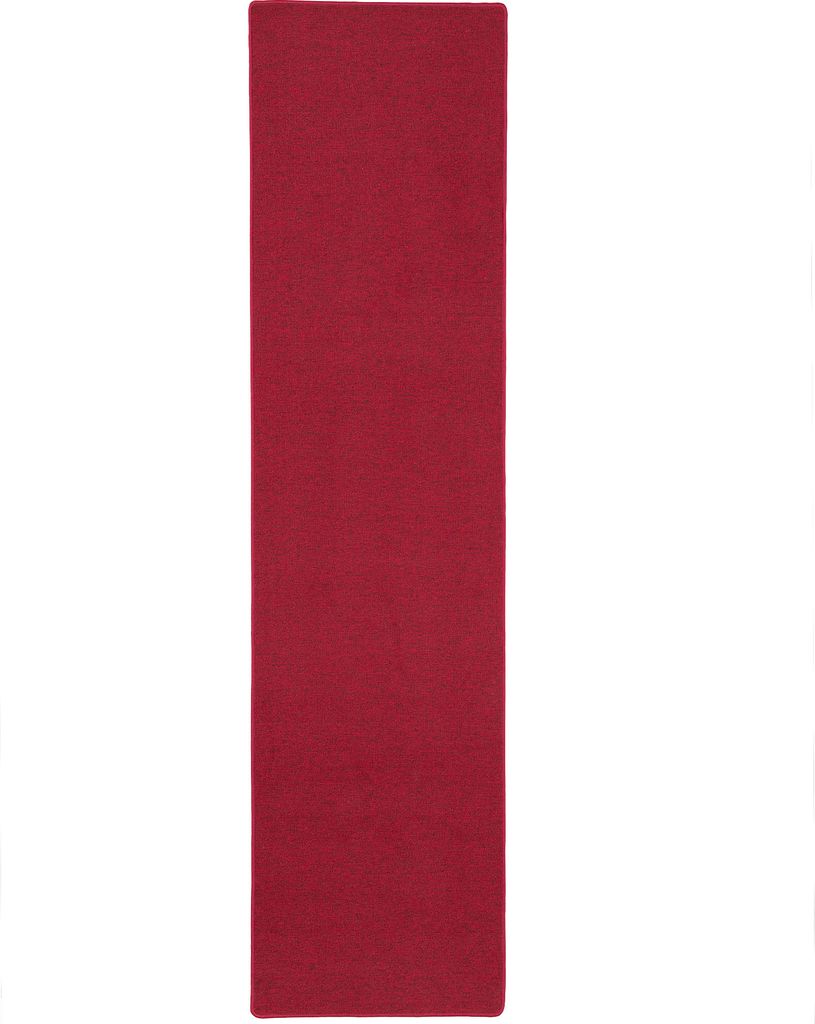 Feinschlinge Schlingenteppich Velours Teppich Läufer Modern Einfarbig, Größe:100x200 cm, Farbe:Rot