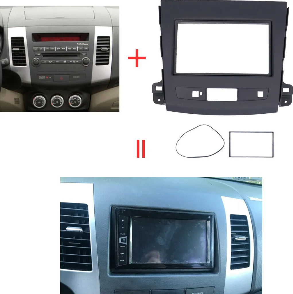 Cadre autoradio 2Din Mitsubishi Outlander 2008-2012 façade DVD audio