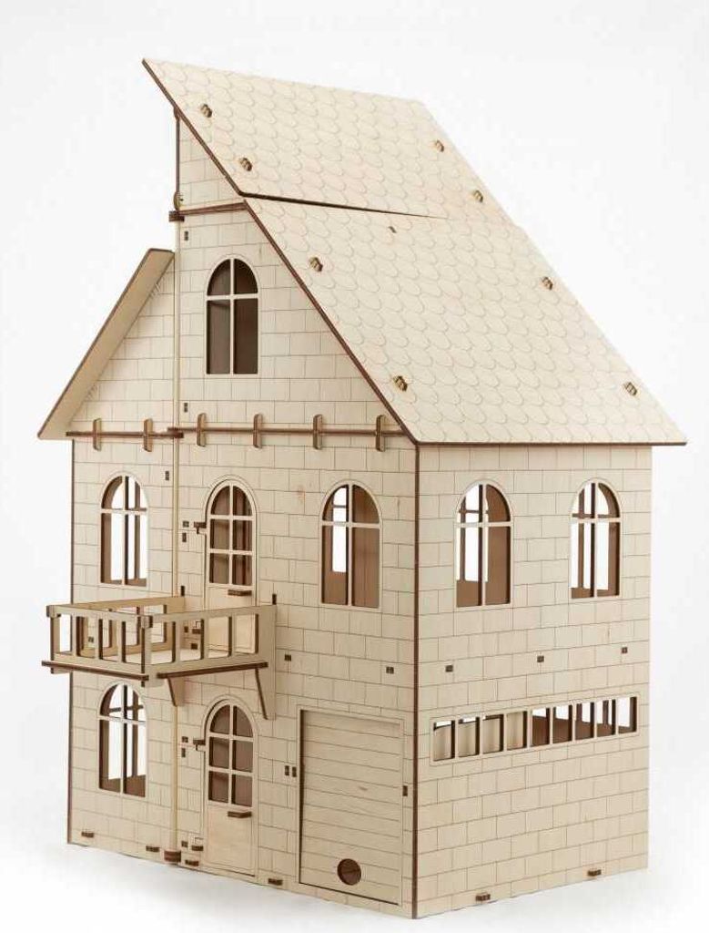 3D Holzmodell - Puppenhaus 54 cm Produktbild 