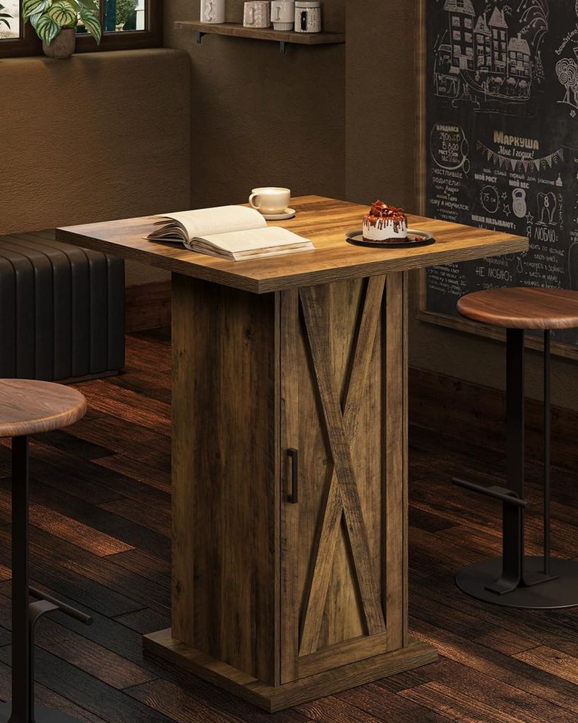 Tribesigns, tavolino da bar con contenitore, altezza 100 Immagine del prodotto 