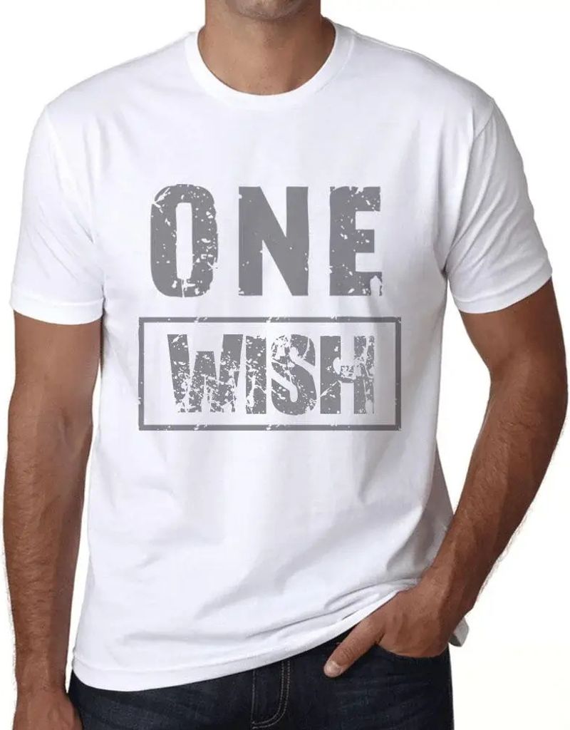 Herren Grafik T-Shirt Ein Wunsch – One Wish – Öko-Verantwortlich Vintage Jahrgang Kurzarm Lustige Druck Geburtstag Geschenk Mann