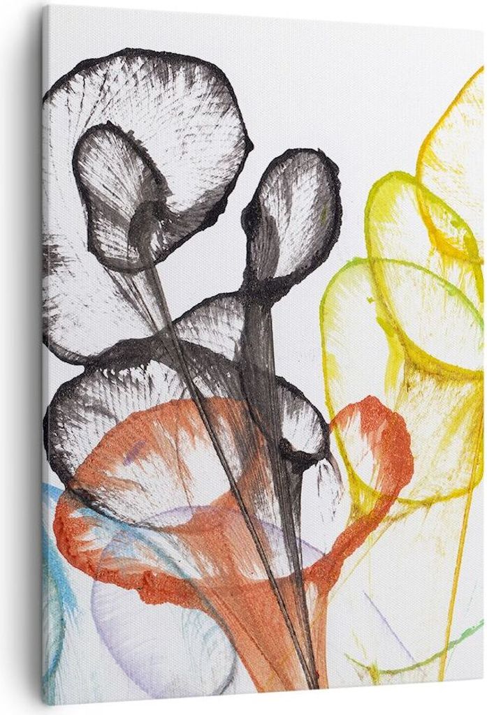 Bild auf Leinwand - Leinwandbild - Einteilig - Blumen Abstraktion Surrealismus - 50x70cm - Wand Bild - Wandbilder - Leinwanddruck - Wanddekoration ...