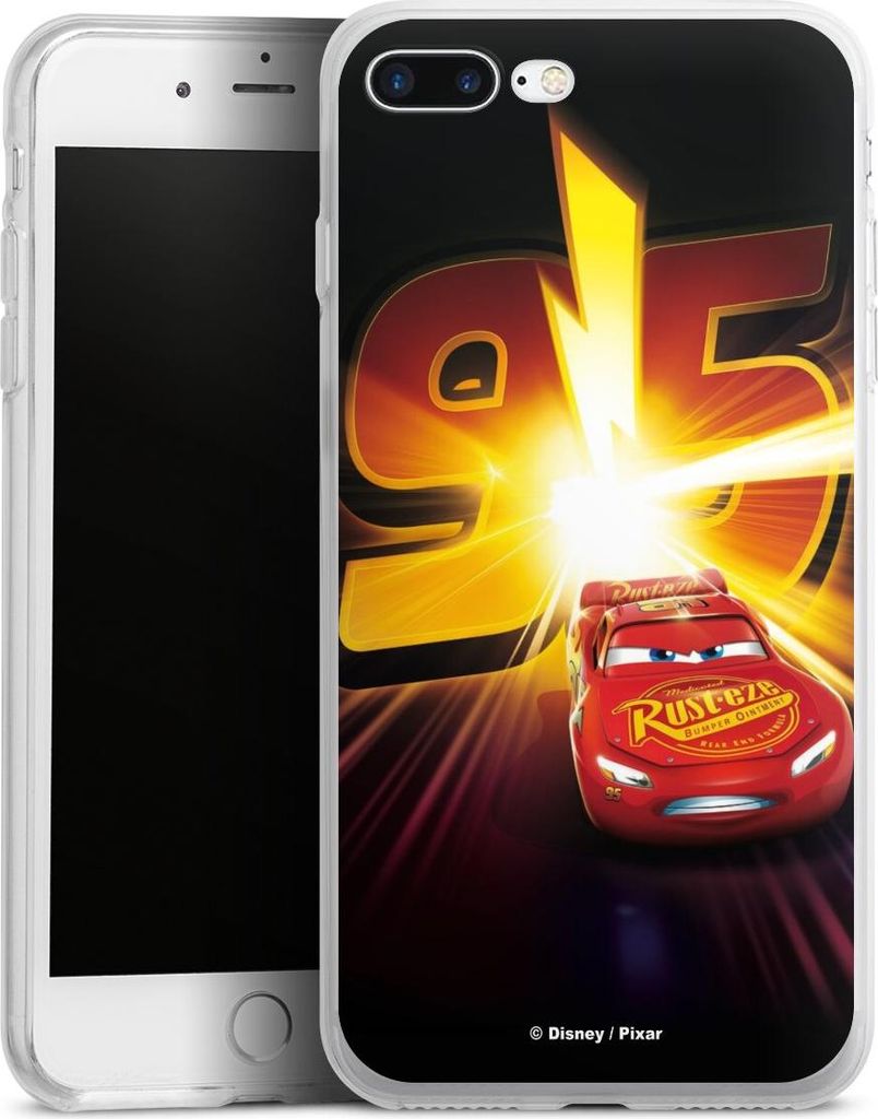 DeinDesign Handyhülle für Apple iPhone 7 Plus Silikon Hülle Case Smartphone Schutzhülle Cars Lightning Mcqueen 95 Offizielles Lizenzprodukt