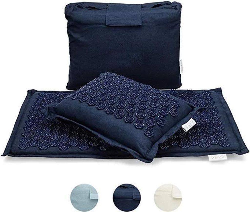 Akupressurmatte mit Kissen - Yoga-Set - Lotusspitzen - 10 mm für Einsteiger - Mit Tragetasche - Beige