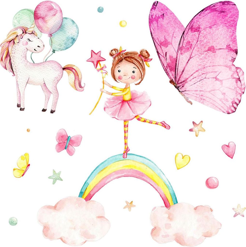 Wandaufkleber Kinderzimmer – Wandsticker für Baby & Kinder – Selbstklebende Wanddekoration – Abnehmbar ohne Rückstände – Deko für Mädc...