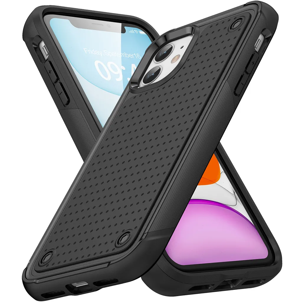 Custodia iPhone 11 Robusta per Esterni | Cover Nera Antiurto Militare