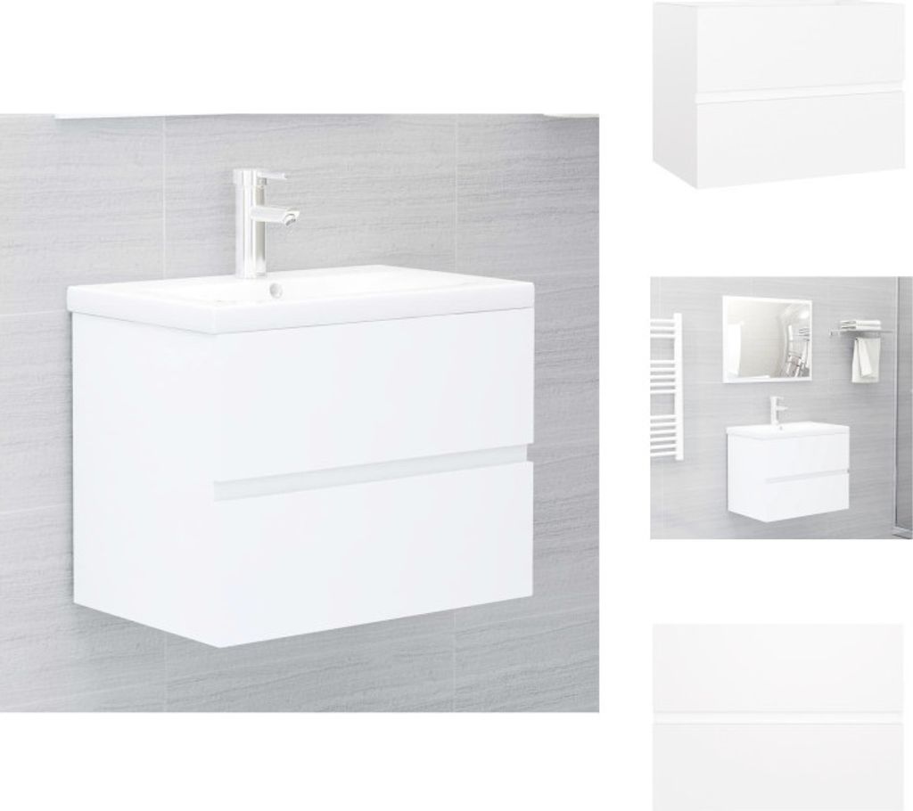 vidaXL Waschbeckenunterschrank Weiß 60x38,5x45 cm Holzwerkstoff - Badezimmermöbel-Sets