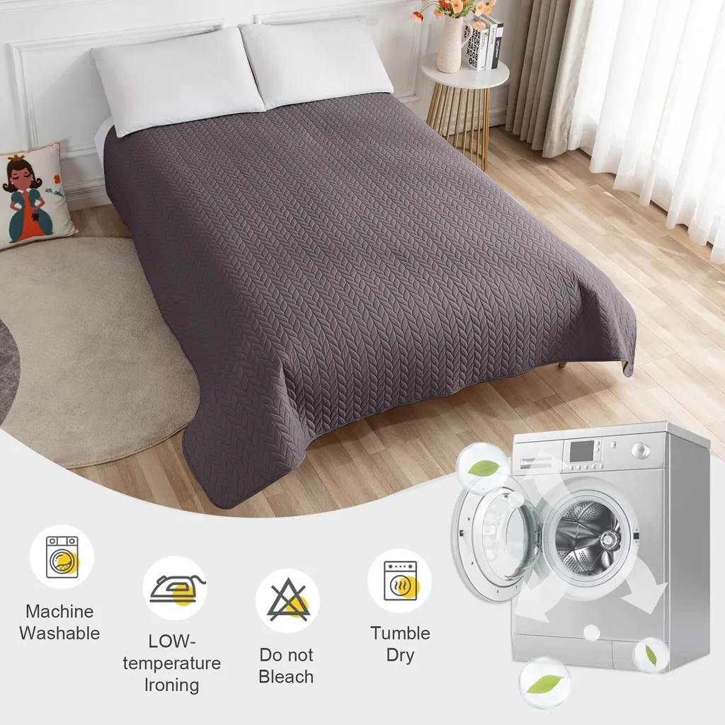 Protection de lit étanche pour chiens, plaid lavable grand format gris