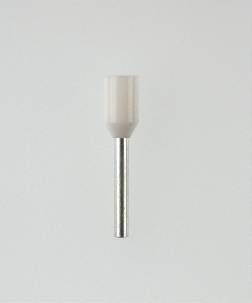 Aderendhülsen DIN 46228 Teil 4 isoliert, Größe L, Farbe Kodierung DIN Querschnitt 0,5mm² weiß - 1 Stück