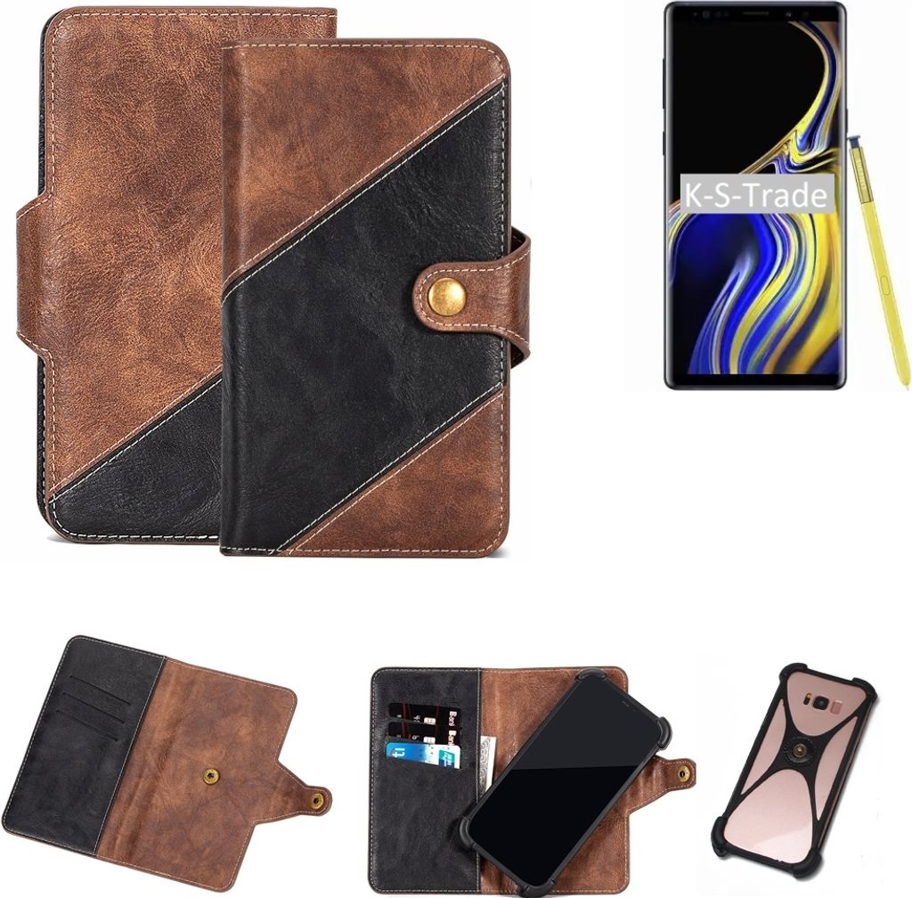 K-S-Trade Handy Hülle Schutz Hülle Schutzhülle Bookstyle Case kompatibel mit Samsung Galaxy Note 9 Handy Cover Hülle Schutztasche 1x