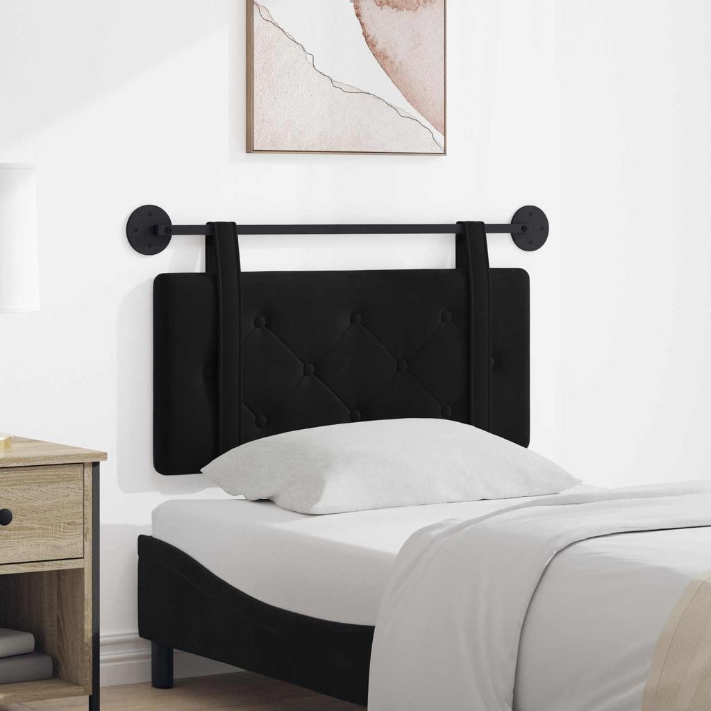 "im Sonderangebot"Hängevorderseite Wandmontiert 1 PC eleganten Look - CLORIS - für Schlafzimmer - Schwarz 100x55x5 cm Samt - Kopfteile Promotion3...