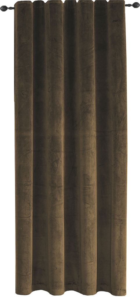 Verdunkelungsvorhang Samt weich 140 x 225 cm Braun Vorhang Kräuselband Gardine blickdicht U-Band abdunkelnd