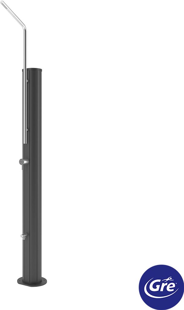 GRE Solardusche Spring SS30S 30L 220cm Aluminium Schwarz mit Fußhahn