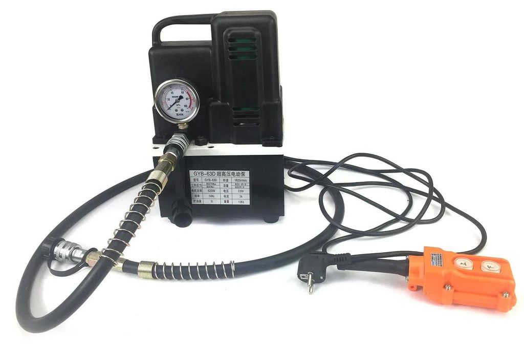 Hydraulische Elektropumpe - Boosterpumpe - 1200 W - 220 V EU-Stecker - 3 l Öltank - Zweistufig 7/70 MPa (700 bar) - Für Heben, Biegen, Schneiden ...