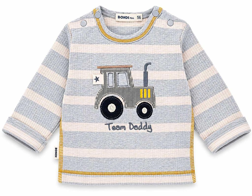 BONDI Baby Jungen Langarmshirt "Team Daddy" 94051 | Stripe Produktbild 