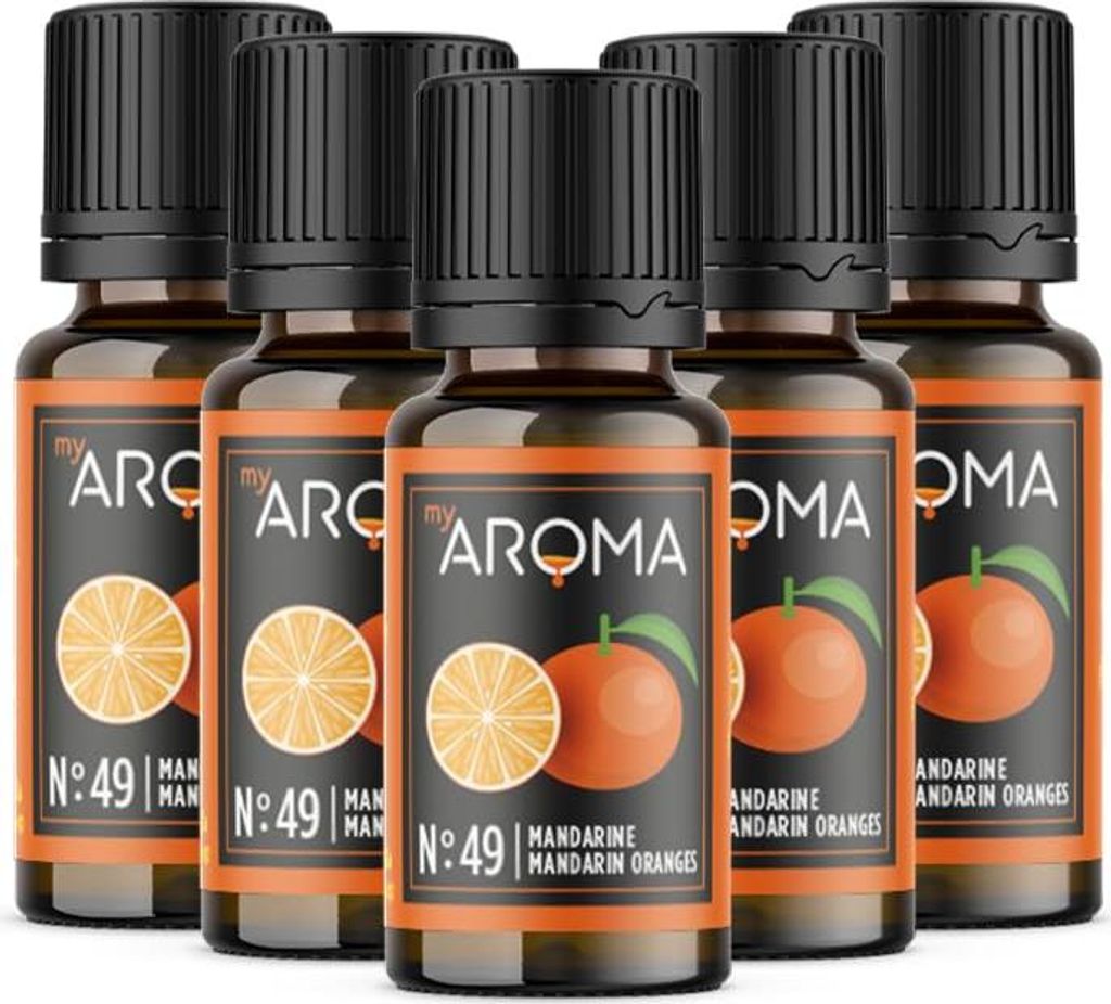 myAROMA flavour drops – Mandarine 5x10ml, zuckerfrei, kalorienfrei & vegan, natürliches Aroma ohne künstliche Farbstoffe
