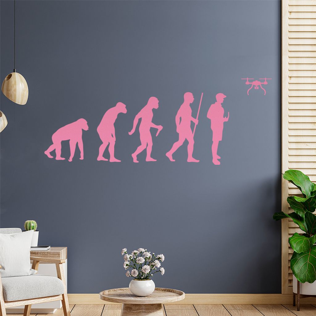 Drohnenpilot Evolution Wandtattoo Wandaufkleber Wall Sticker - Dekoration, Küche, Wohnzimmer, Schlafzimmer, Badezimmer