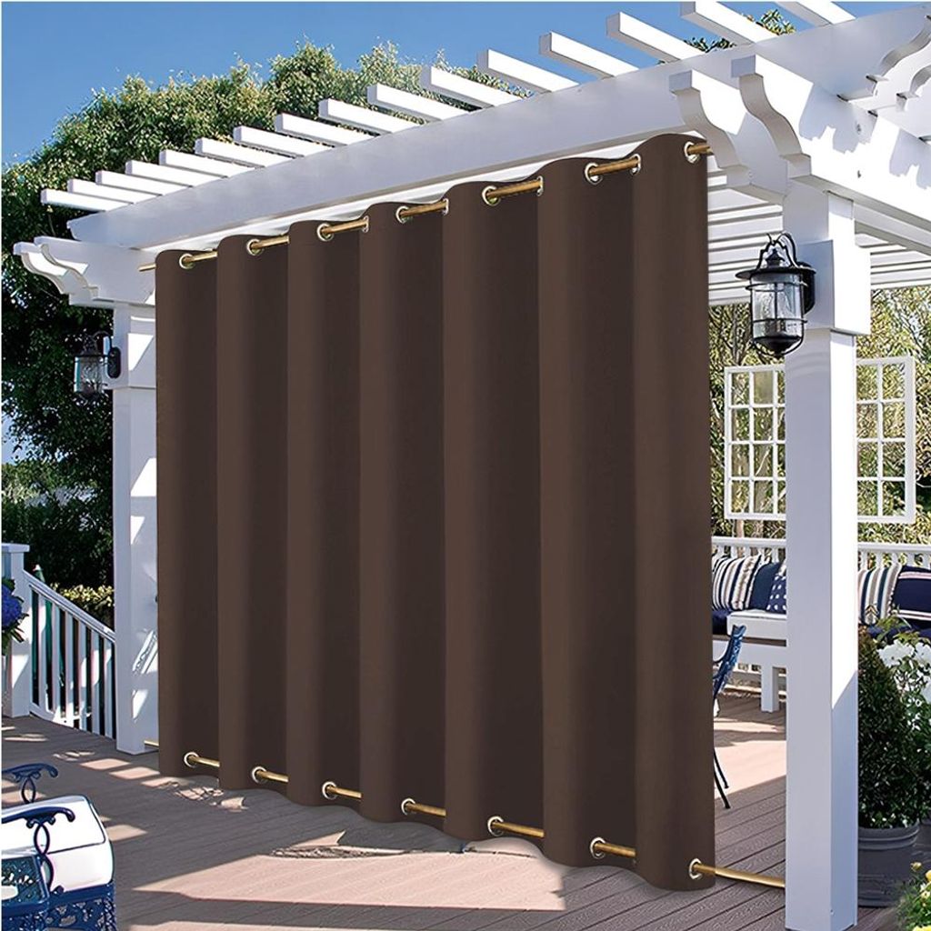 1 Stück Braun Outdoor Vorhang Wetterfest Wasserdicht Mit ösen Oben Und Unten Verdunkelungsvorhang Outdoorvorhänge Blickdicht Vorhänge Gardinen ...