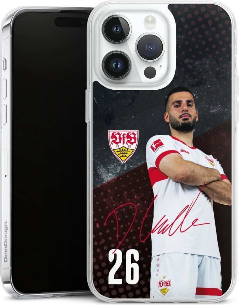 DeinDesign Handyhülle für Apple iPhone 14 Pro Max Silikon Hülle Case Smartphone Schutzhülle Offizielles Lizenzprodukt VfB Stuttgart Deniz Undav