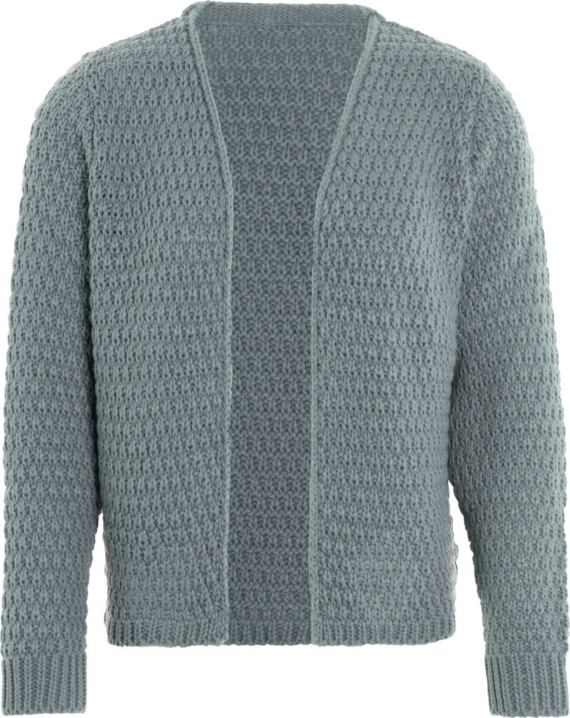 Knit Factory Becky Kurze Strickjacke - Stone Green - 36/38