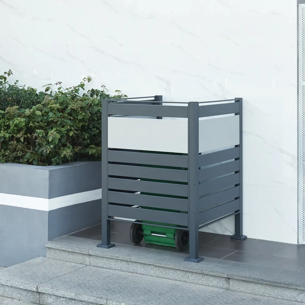 Cacher ses poubelles avec style : clôture acier Uusikaupunki anthracite